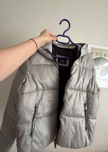 Bershka Gri  Kadın Kışlık Mont - Görsel 5