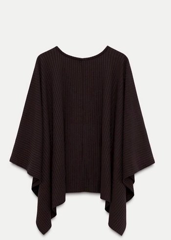 Zara Kahverengi  Yaka Örgü Kadın Kazak - Görsel 3