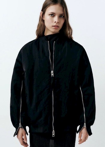 Kadın Siyah  Bomber Ceket - Görsel 2