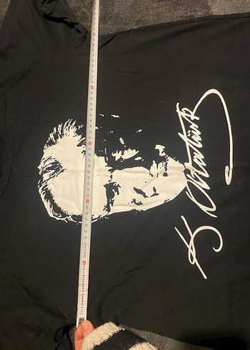 Siyah Atatürk Portre Baskılı Tişört - Görsel 2