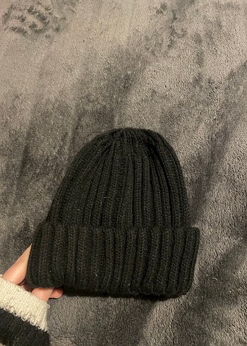 Siyah Kadın Örgü Yün Bere - Görsel 2