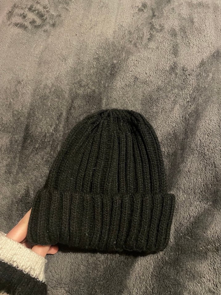 Siyah Kadın Örgü Yün Bere - Görsel 2