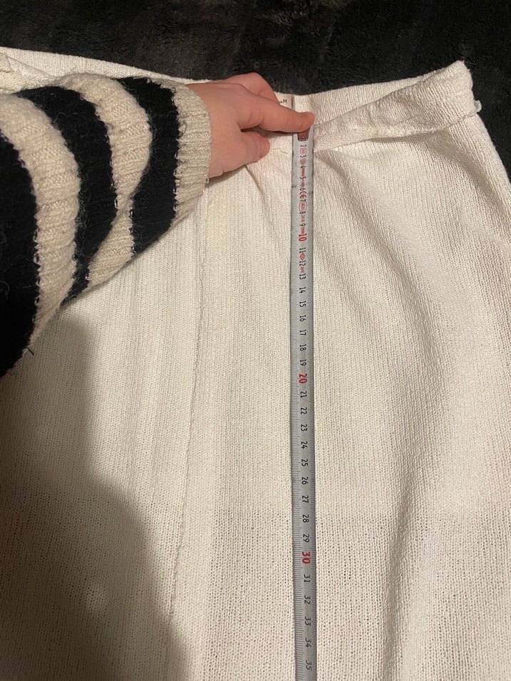 Beyaz Drapeli Uzun Kadın Etek - Görsel 4