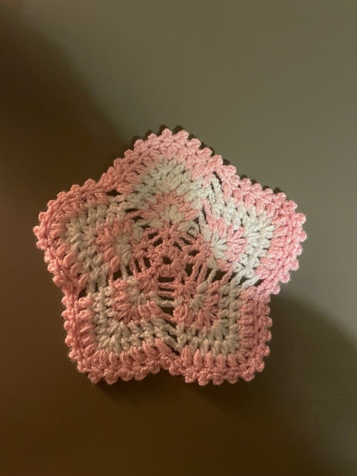 Pastel Pembe El örgüsü Bardak Altlığı - Görsel 2