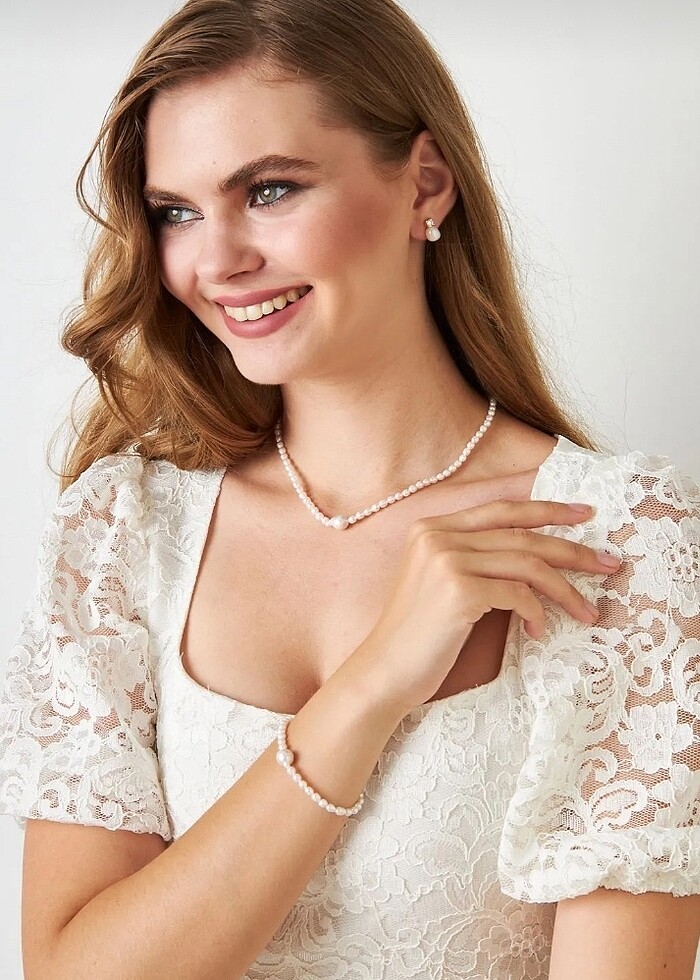 İnci bileklik kolye şok fiyat - Görsel 2