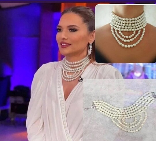 Demet beyaz inci kolye şok fiyat