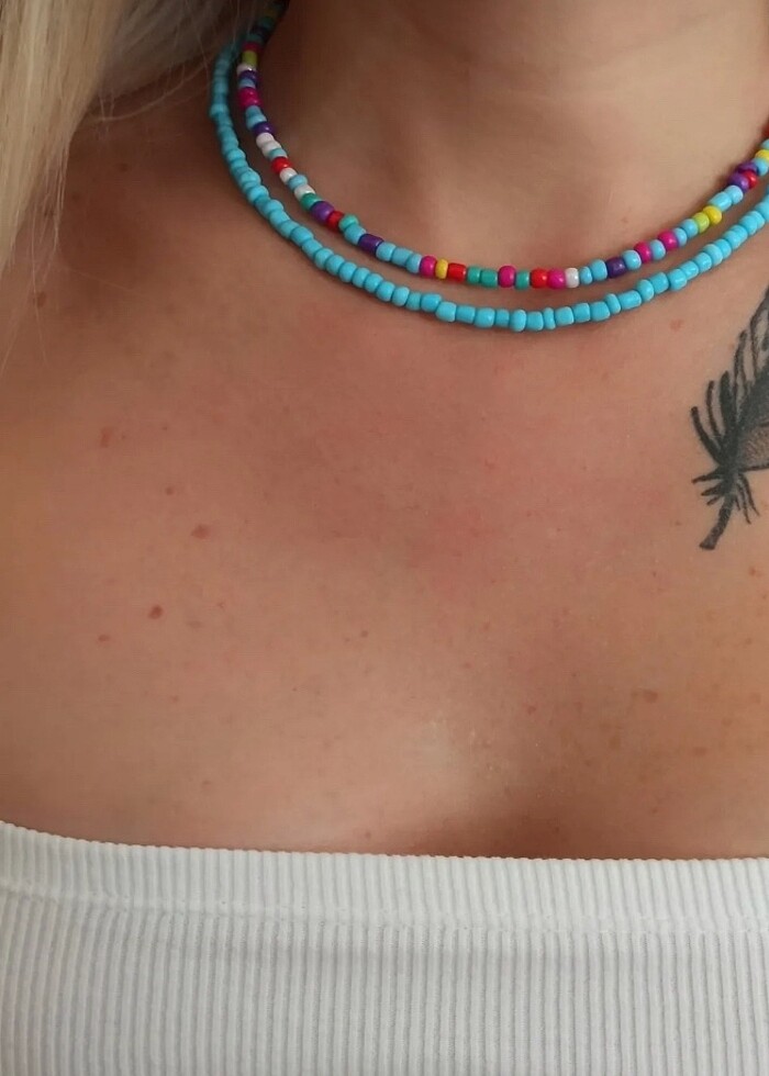 2 Li kum boncuk kolye şok fiyat - Görsel 3