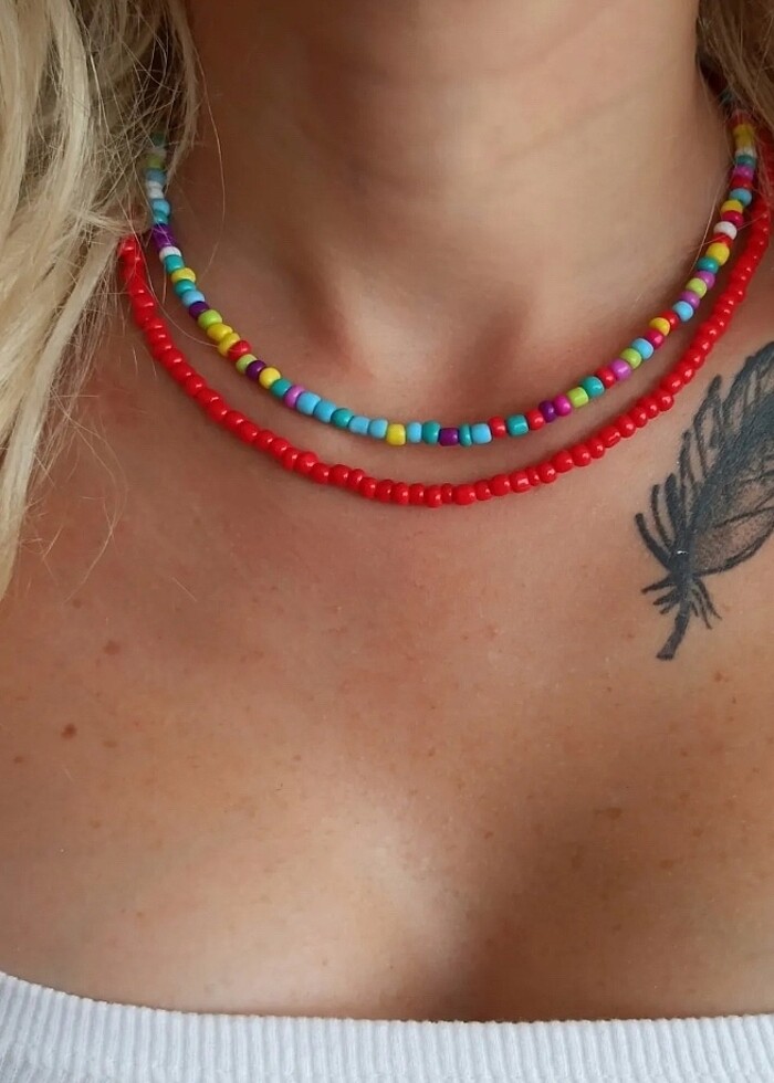 2 Li kum boncuk kolye şok fiyat - Görsel 5