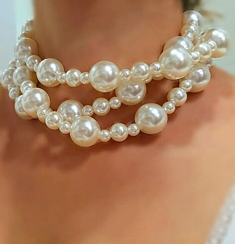 Karışık sarmal inci kolye şok fiyat - Görsel 3