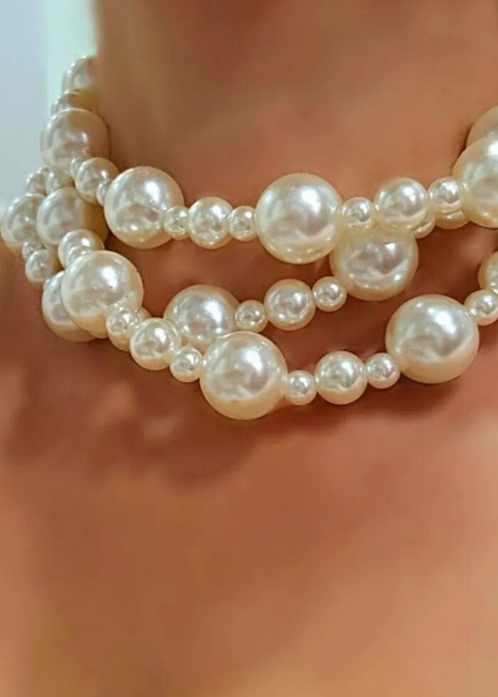 Karışık sarmal inci kolye şok fiyat - Görsel 3