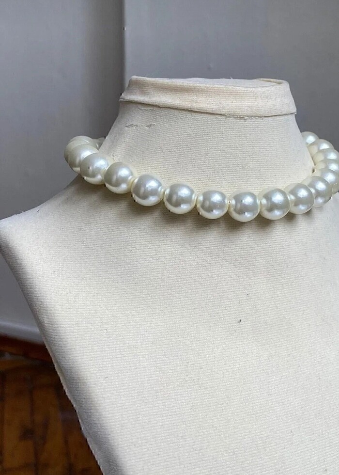 Kalın inci kolye şok fiyat - Görsel 2