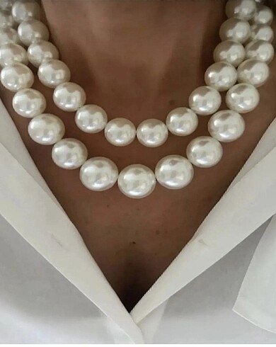 2 Li kalın inci kolye şok fiyat - Görsel 4