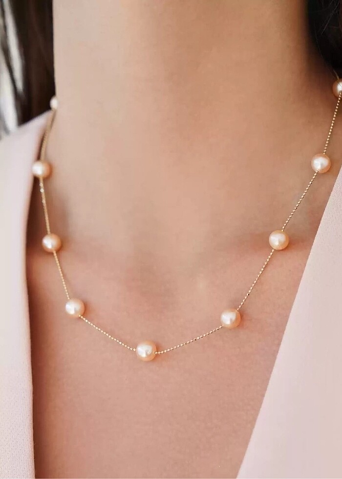 Gold inci detaylı bileklik kolye seti - Görsel 2