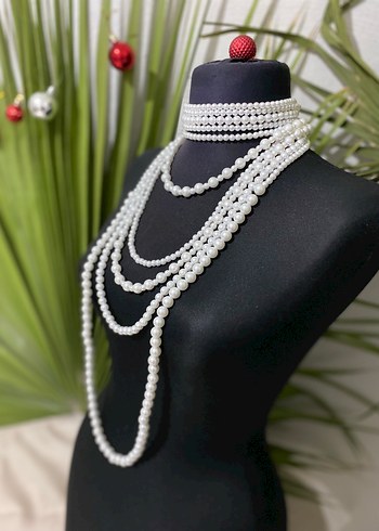 Beyaz Boncuklu Bohem Gelin Kolyesi - Görsel 3