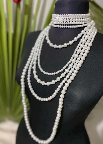 Beyaz Boncuklu Bohem Gelin Kolyesi - Görsel 4