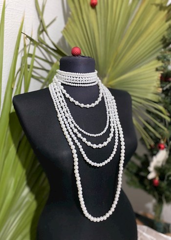 Beyaz Boncuklu Bohem Gelin Kolyesi - Görsel 2