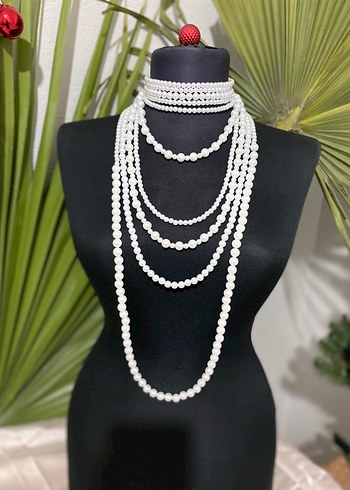 Beyaz Boncuklu Bohem Gelin Kolyesi - Görsel 5