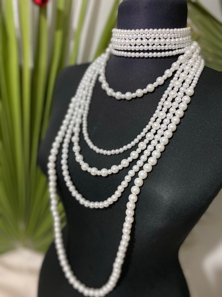 Beyaz Boncuklu Bohem Gelin Kolyesi - Görsel 4