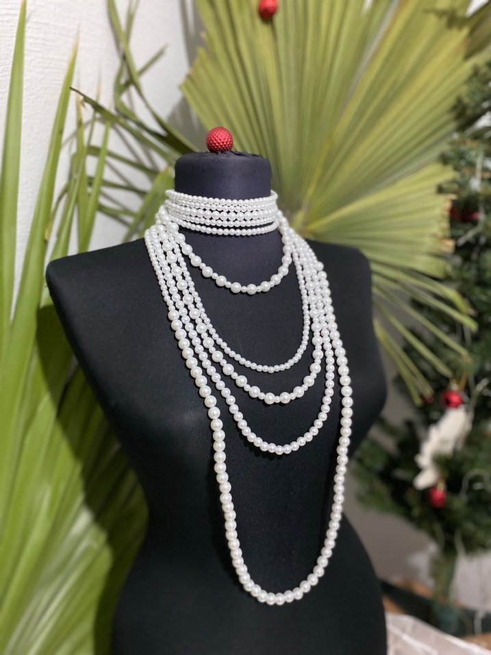 Beyaz Boncuklu Bohem Gelin Kolyesi - Görsel 2