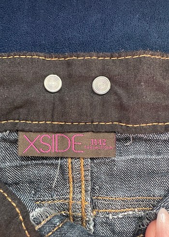 Diğer Düğmeli Gri Kahverengi Denim Mini Etek