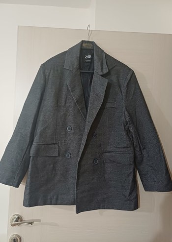 Zara Gri Melanj Blazer Ceket