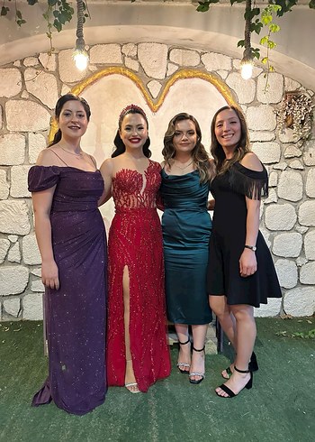 abiye yeşil askılı elbise - Görsel 3