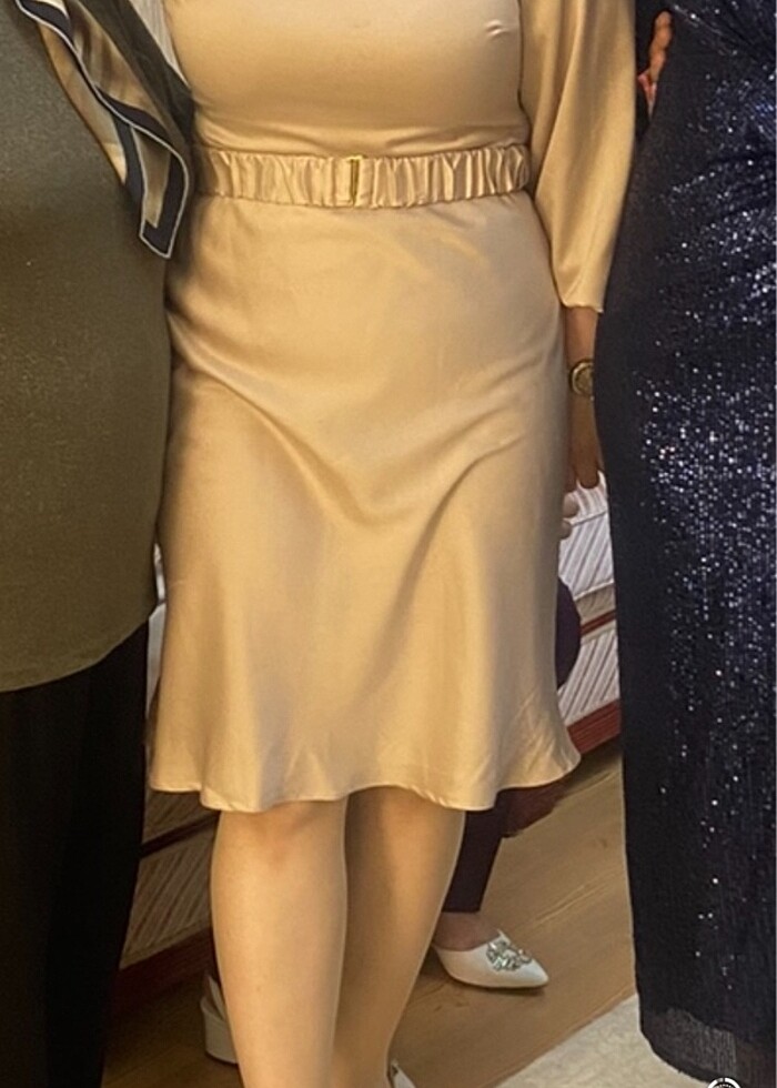 42 beden elbise saten elbise - Görsel 2