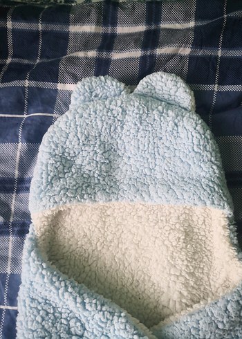 Mavi Peluş Bebek Battaniyesi - Görsel 5