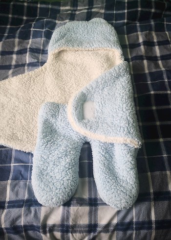 Mavi Peluş Bebek Battaniyesi - Görsel 2