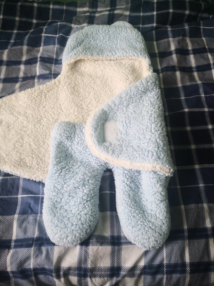 Mavi Peluş Bebek Battaniyesi - Görsel 2