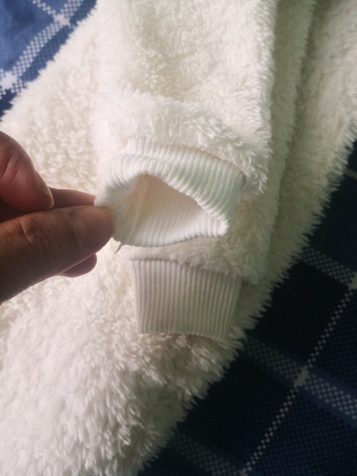 Kapüşonlu Beyaz Bebek Tulum - Görsel 5