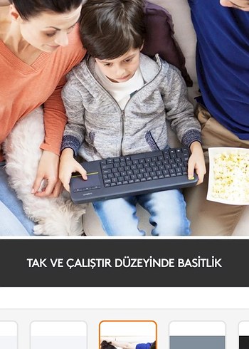 Logitech Kablosuz Gri Mini Klavye K400 Plus Dokunmatik - Görsel 5