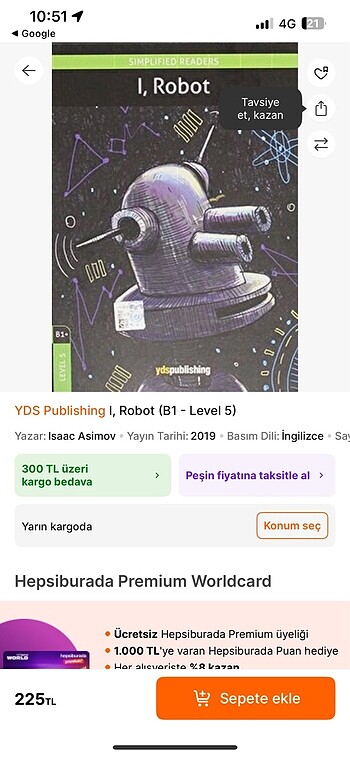 Beden Renk 1, Robot Isaac Asımov B1+