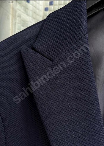 Düğmeli Lacivert Erkek Kruvaze Ceket - Görsel 3