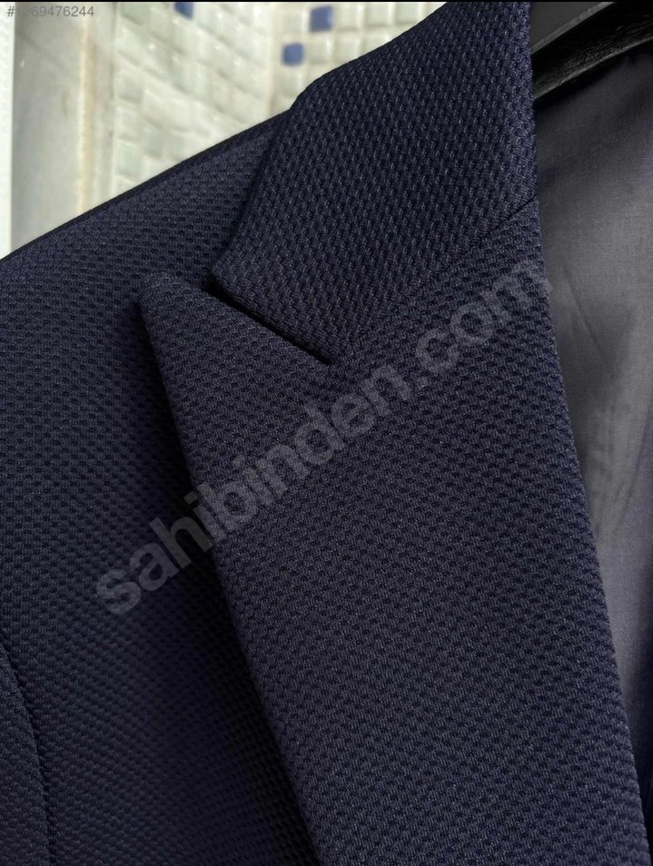 Düğmeli Lacivert Erkek Kruvaze Ceket - Görsel 3