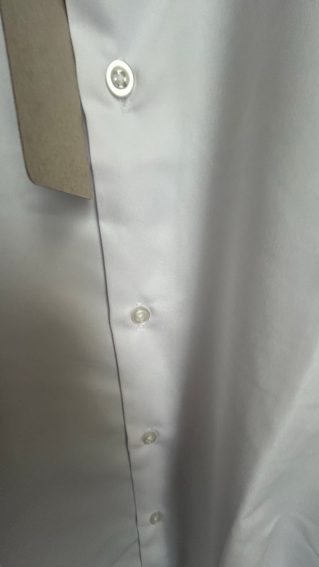 Erkek Beyaz Uzun Kollu Düğmeli Gömlek - Görsel 4