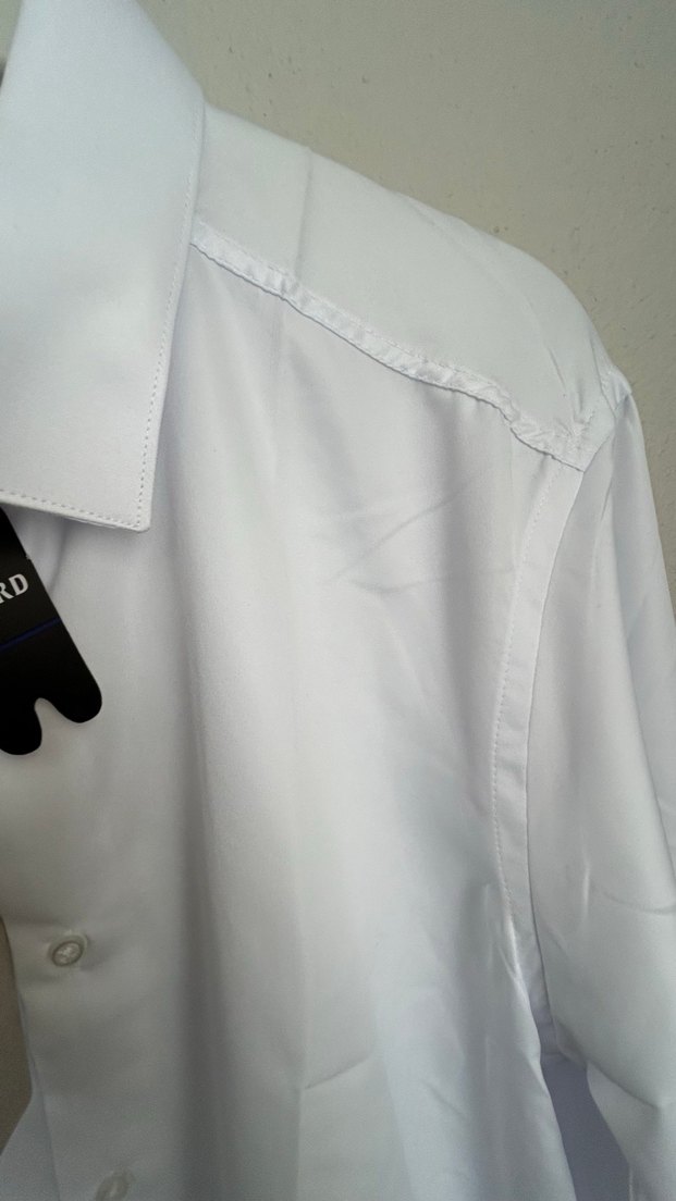 Erkek Beyaz Uzun Kollu Düğmeli Gömlek - Görsel 2