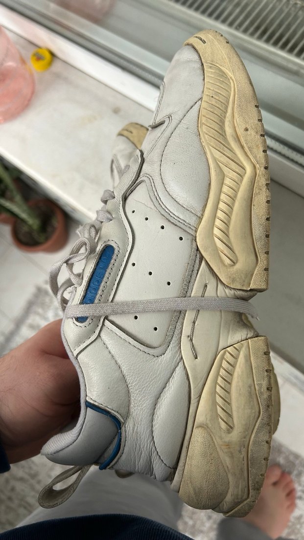 Beyaz Bağcıklı Beyaz erkek Spor Ayakkabı - Görsel 4