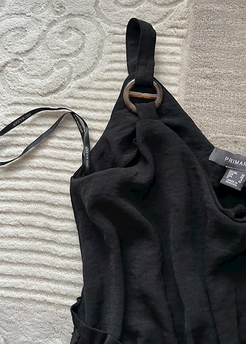 Siyah Uzun V Yaka Kolsuz Elbise - Görsel 4