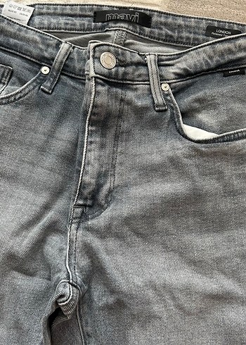 Gri Slim Fit Erkek Kot Pantolon - Görsel 3