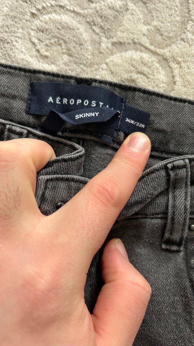 Gri dar Kesim Erkek Denim Pantolon - Görsel 3