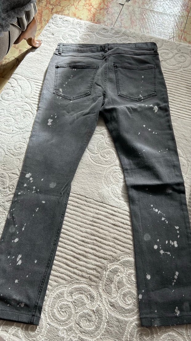 Gri dar Kesim Erkek Denim Pantolon - Görsel 4