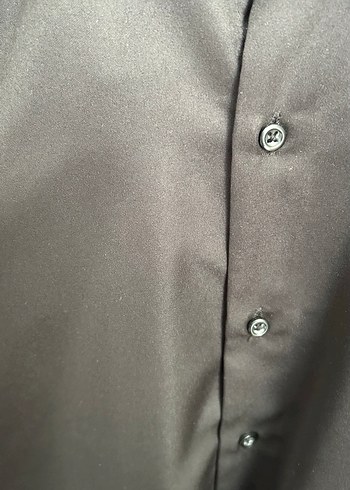 Siyah Erkek Uzun Kollu Düğmeli Gömlek - Görsel 2