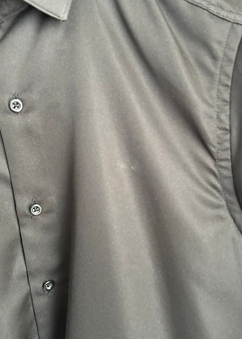 Siyah Erkek Uzun Kollu Düğmeli Gömlek - Görsel 4