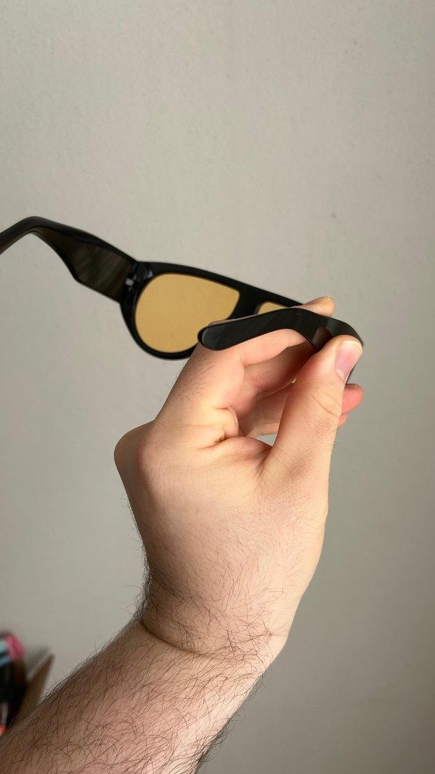 Şeffaf hardal Camlı Minimalist Gözlük - Görsel 4