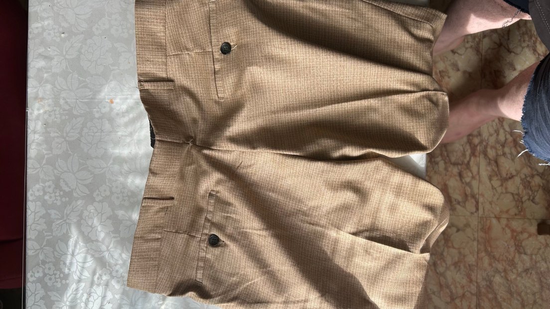Bej Düğmeli Erkek pamuklu Pantolon - Görsel 5