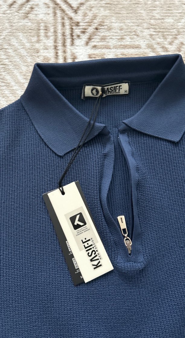 Lacivert Erkek Kısa Kollu Polo Yaka Tişört - Görsel 3