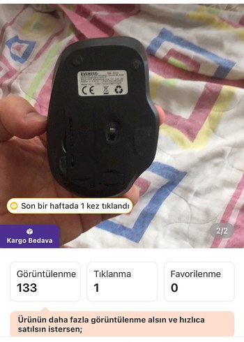 Hp Kablosuz Siyah Bilgisayar Mouse