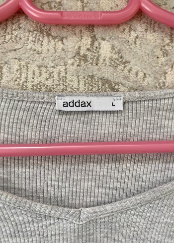 Kadın Gri V Yaka Uzun Kollu Crop Top - Görsel 2