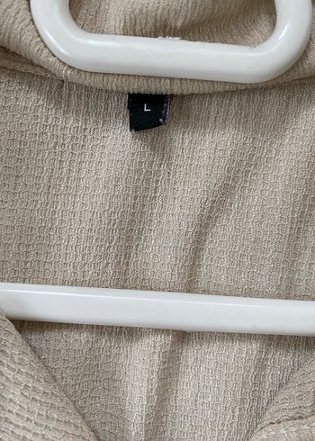 Bej Kadın Keten Uzun Kollu Gömlek - Görsel 2